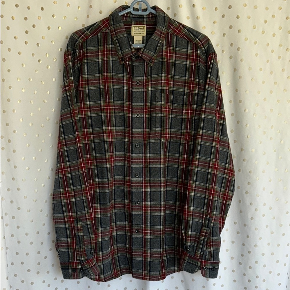 L.L. Bean Men's Casual Plaid Shirt - Red and Black